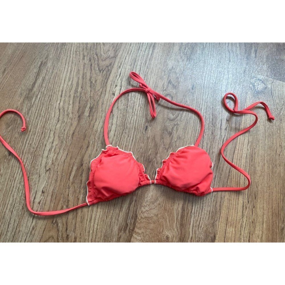 Bettinis women's coral bikini swim suit top- small